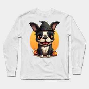 Halloween Boston Terrier Dog #1 Long Sleeve T-Shirt